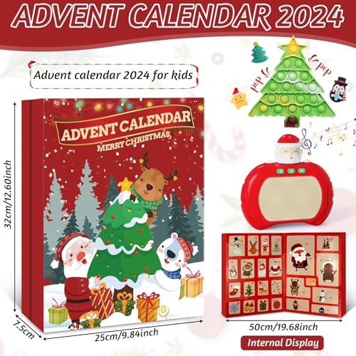 Christmas Advent Calendar 2025,24 Days of Surprises Fidget Toys Box,24-Day,Xmas Party Favors Carnival Treasure,24 Days of Surprises Fidget Toys Box,Fidget Toys Bulk Christmas Gift For Girls Boys Teen