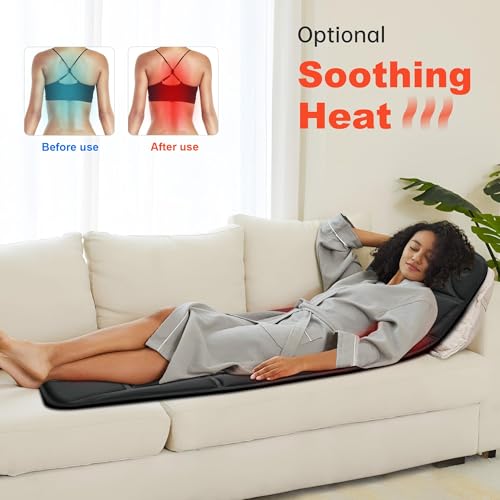 CILI Full Body Massage Mat with Heat, Vibration Back Massage Pad, Full Body Massager for Neck Back Pain, Massage Mattress Pad, Gifts for Men Women