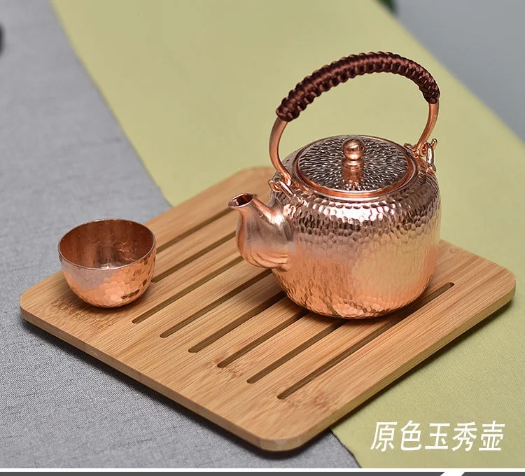 300ml Hand-made  Pure Copper Teapot  Lifting Beam Teapot Small Copper Pot Kung Fu Tea Set
