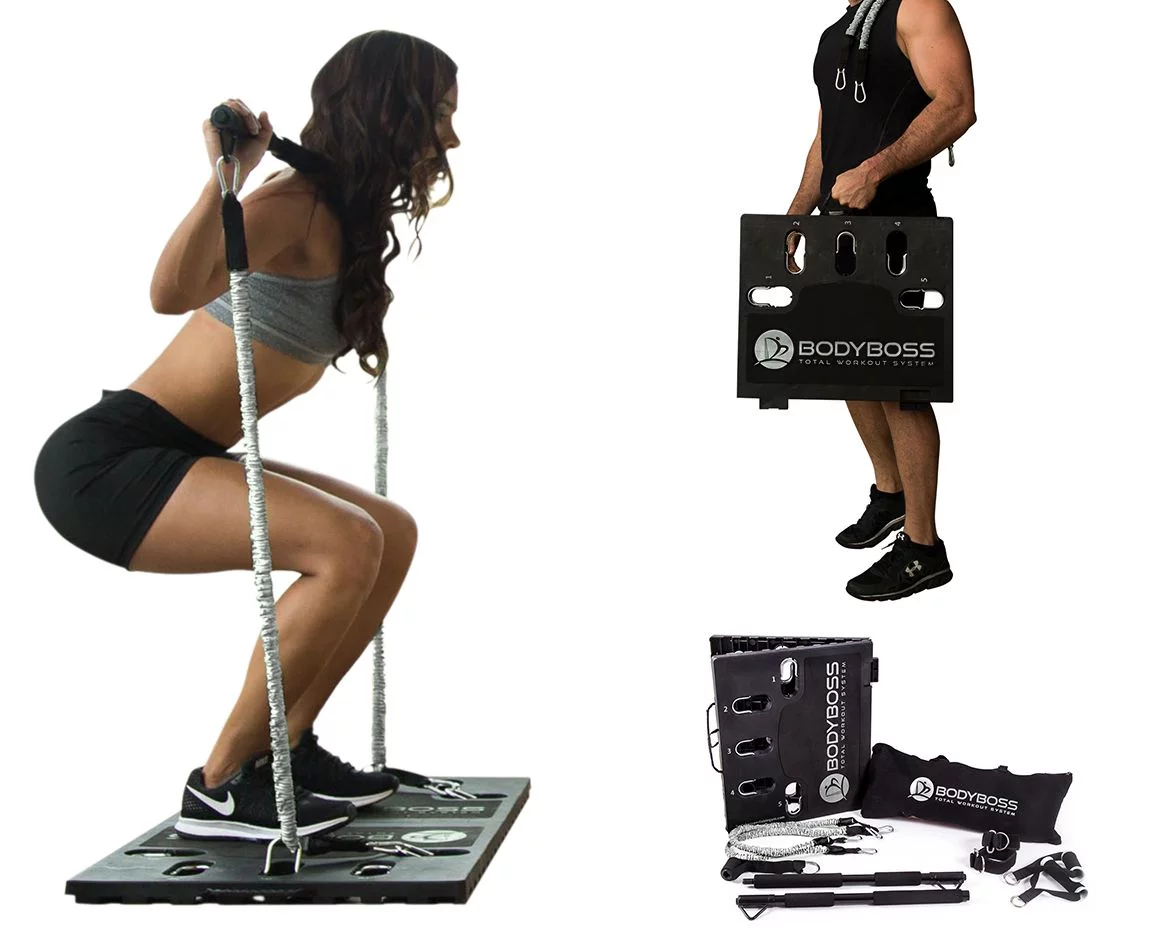 Restored BodyBoss Home Gym 2.0 - Full Portable Gym Home Workout Package - Silver (Refurbished)