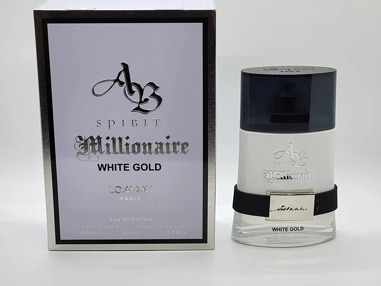 Pack of (4) Lomani Spirit Millionaire White Gold Men EDP Cologne Spray 3.3 oz