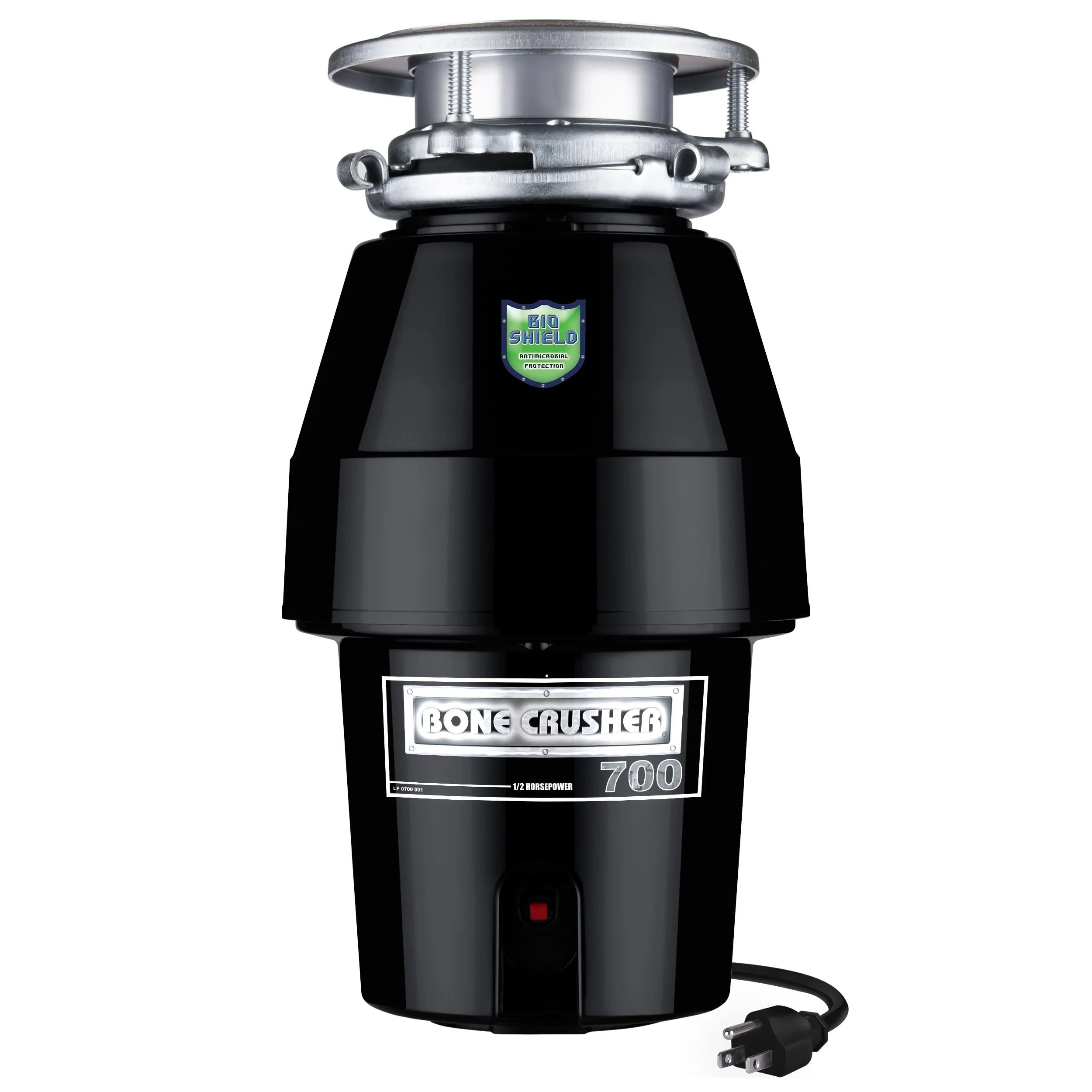 Bone Crusher 1/2 HP Mid Duty Garbage Disposal 3-Bolt, Black - 1/2 hp