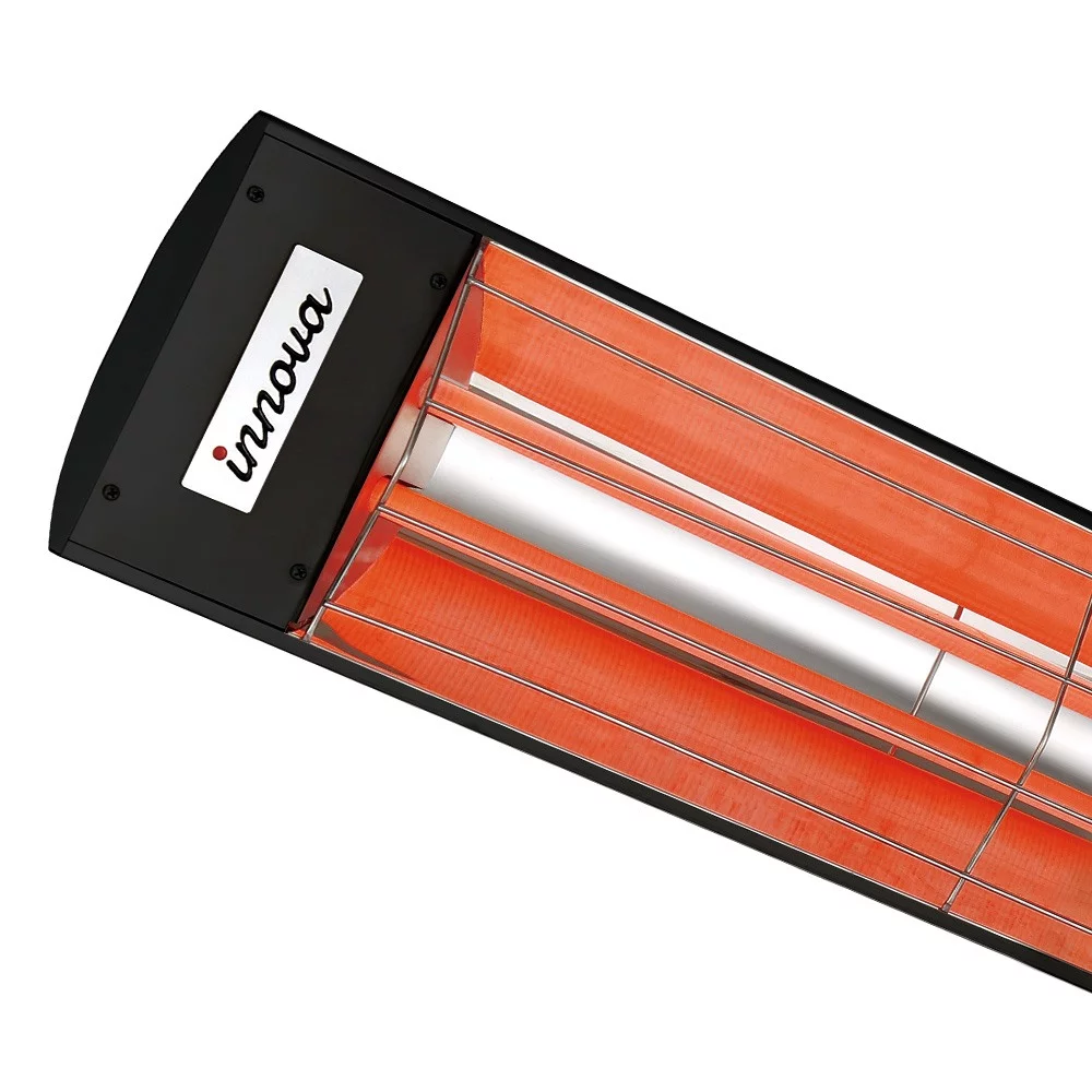 Innova-4000 Watt Electric Infrared Dual Element Heater-208 Voltage-Black Finish-No Fascia Decorative Fascia-Outdoor Wall Mount Electric