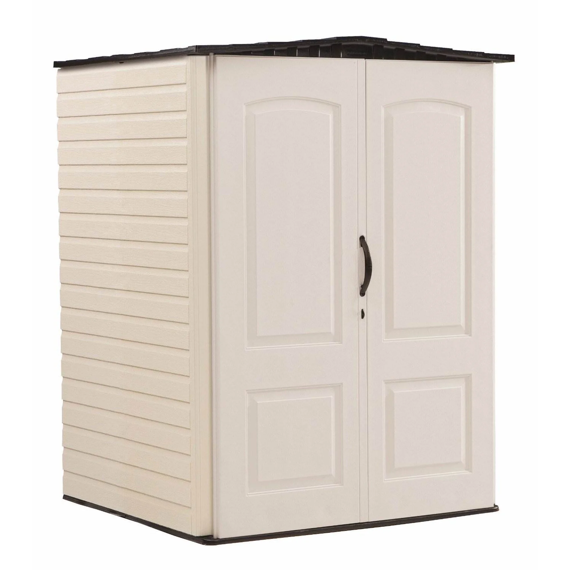 Rubbermaid Outdoor Medium Vertical Storage Shed, Resin, Beige, 72