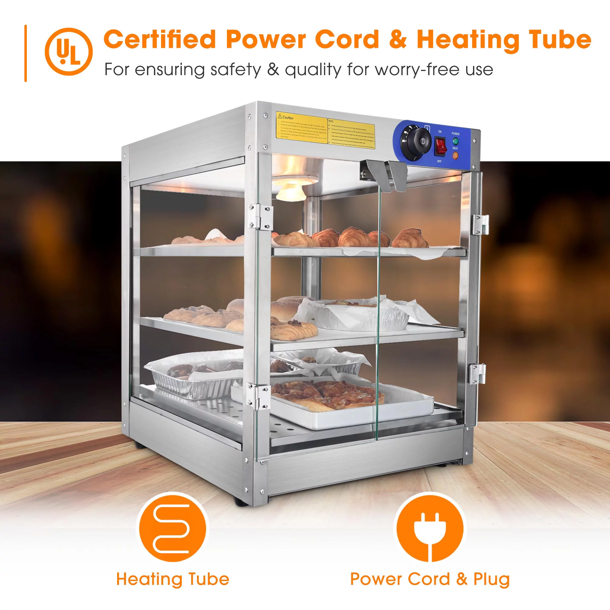 WeChef Commercial Food Warmer 3-Tier 20x20x24