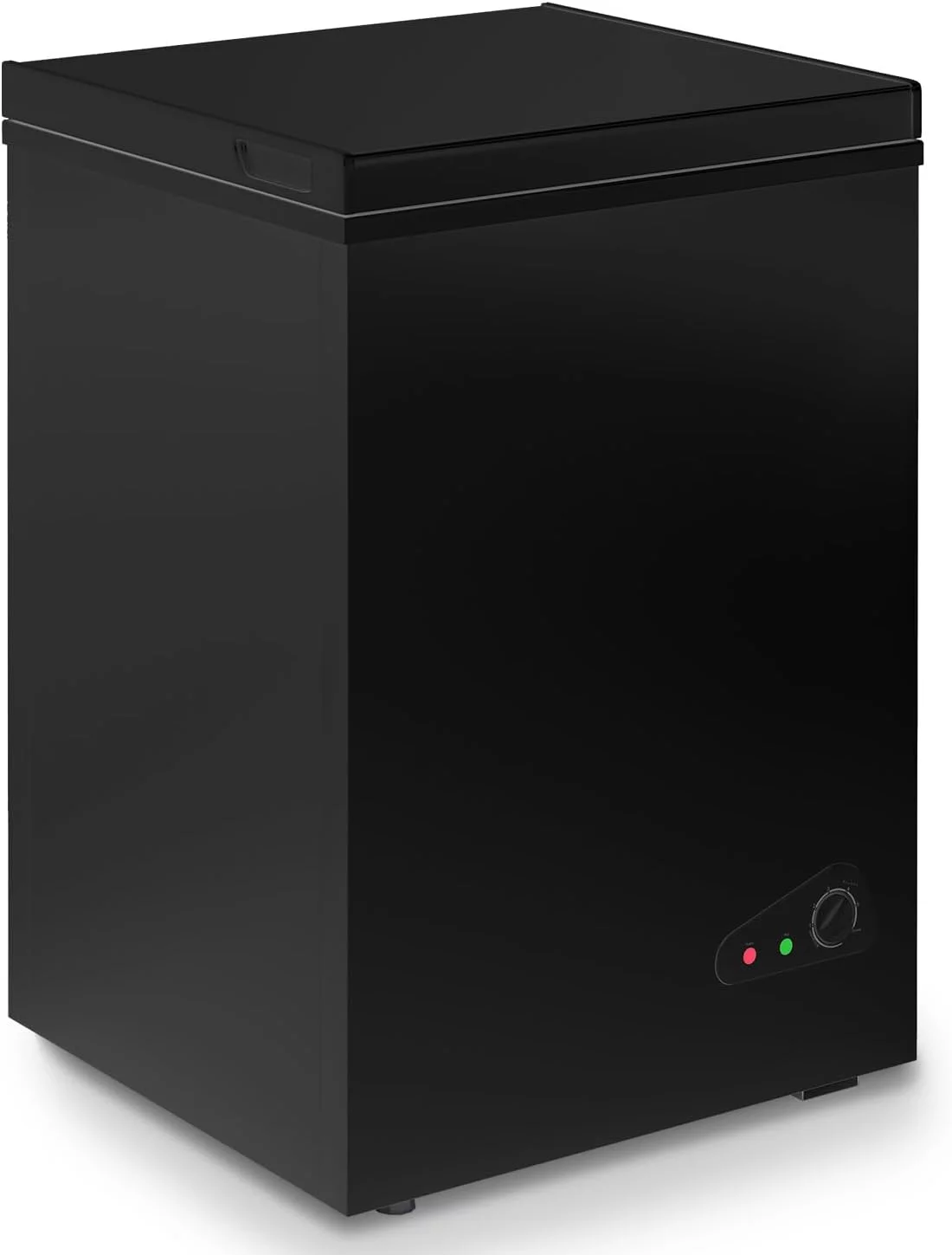 TABU Chest Freezer, 4.8 Cu ft Deep Freezer with Adjustable Temperature,Removable Storage Basket,Top Open Door (Black)