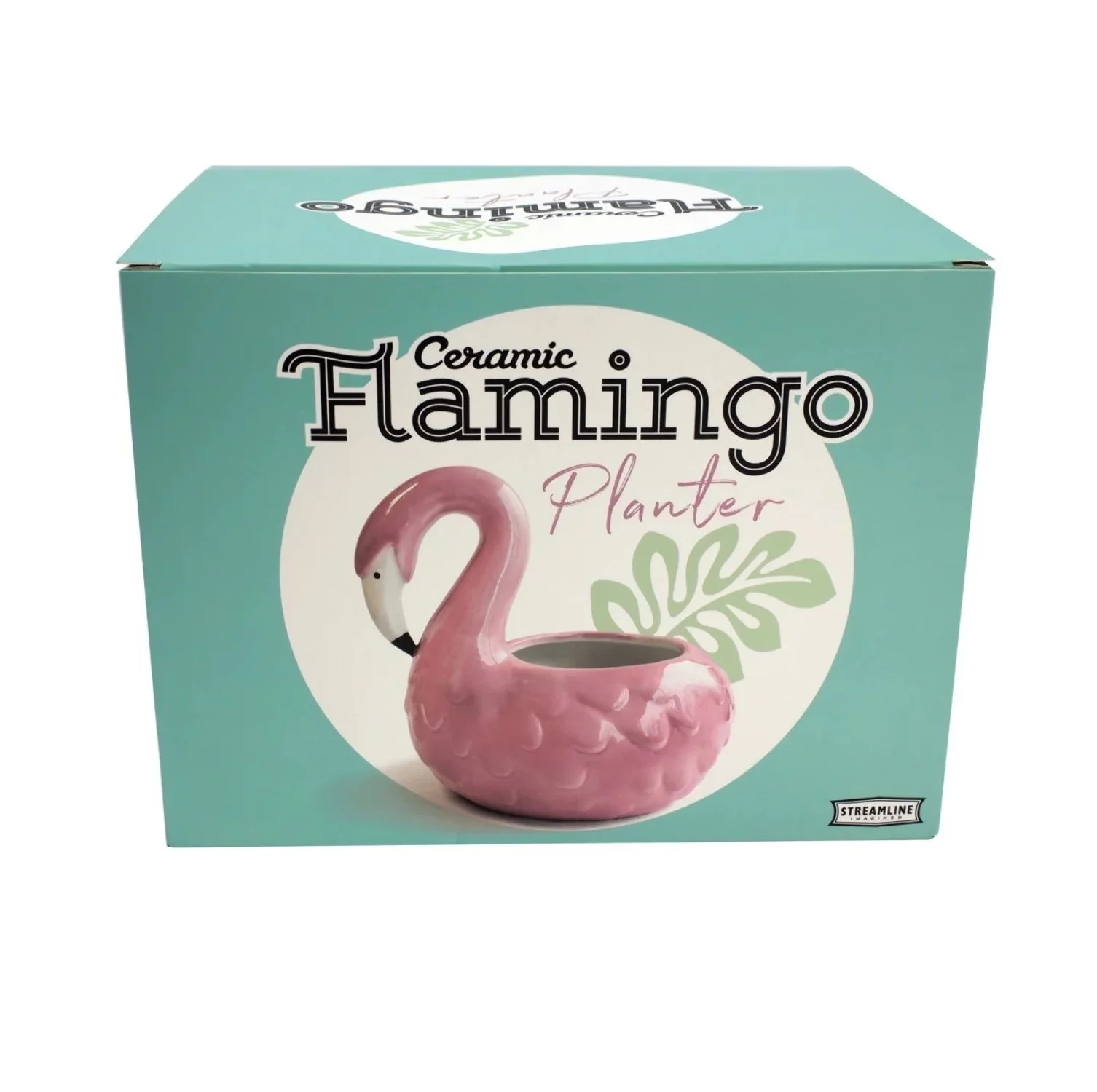 Streamline Imagined Flamingo Ceramic Planter Pot