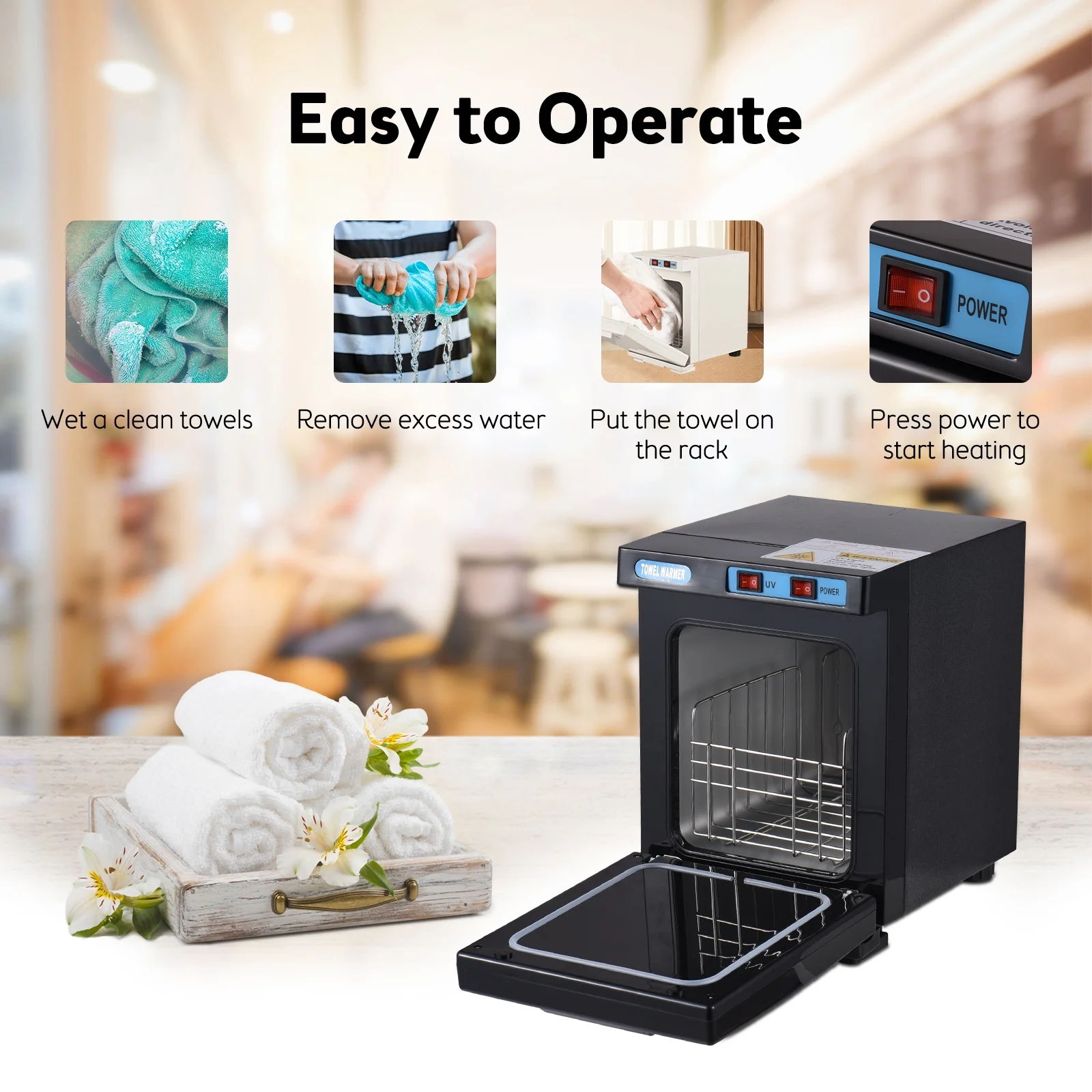 Anself Large Capacity Hot Towel Warmer Cabinet, 20L, Fast Heating Use for Facial Spa Hair Beauty Salon Equipment and Home