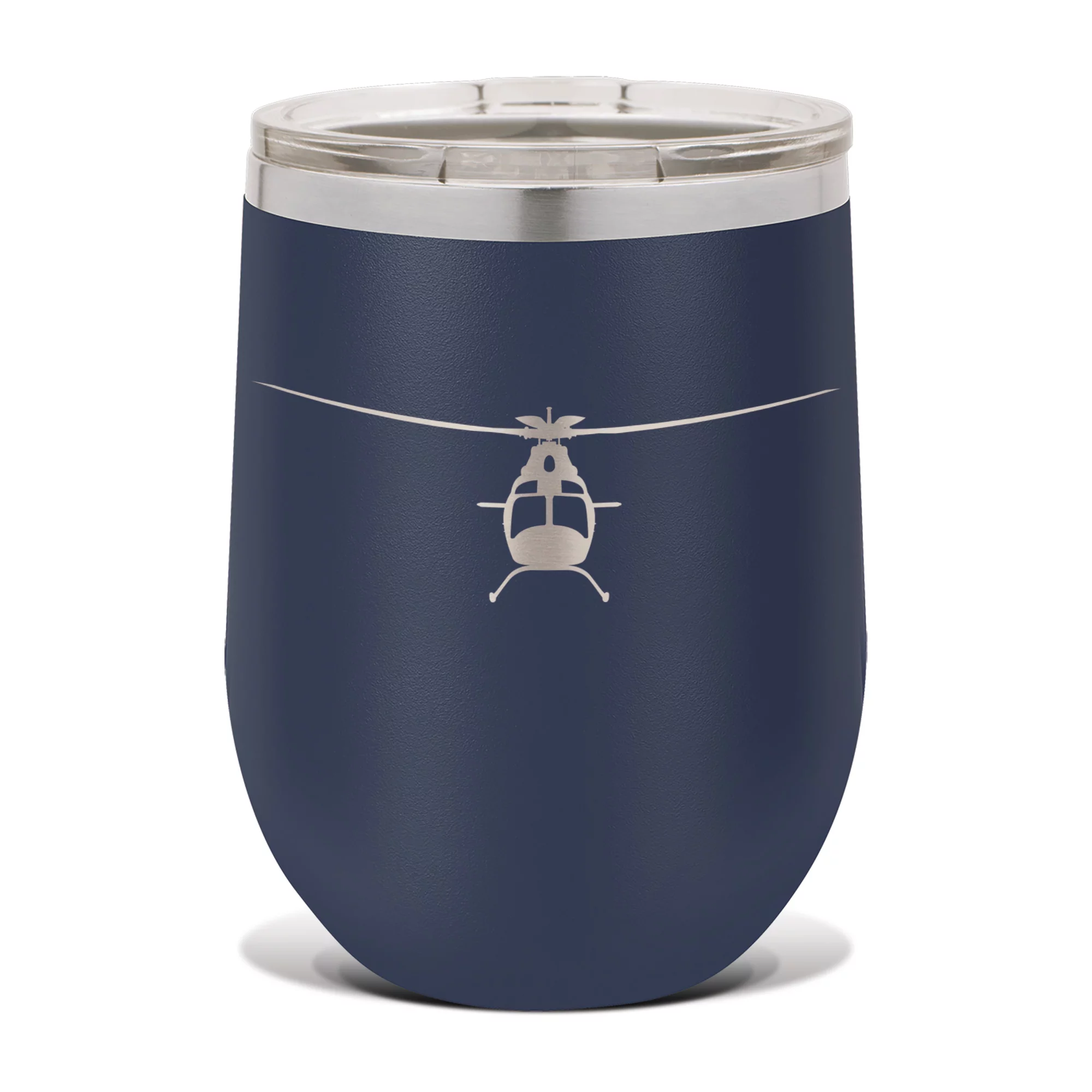 AW119 Koala Wine Tumbler 12 oz - Laser Engraved - Polar Camel - Stainess Steel - Vacuum Insulated - Double Walled - Wine Glass - Stemless - Drinkware Clear Lid - - Navy