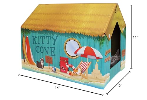 Christmas Cat House & Cat Scratcher w/Bonus Catnip Included