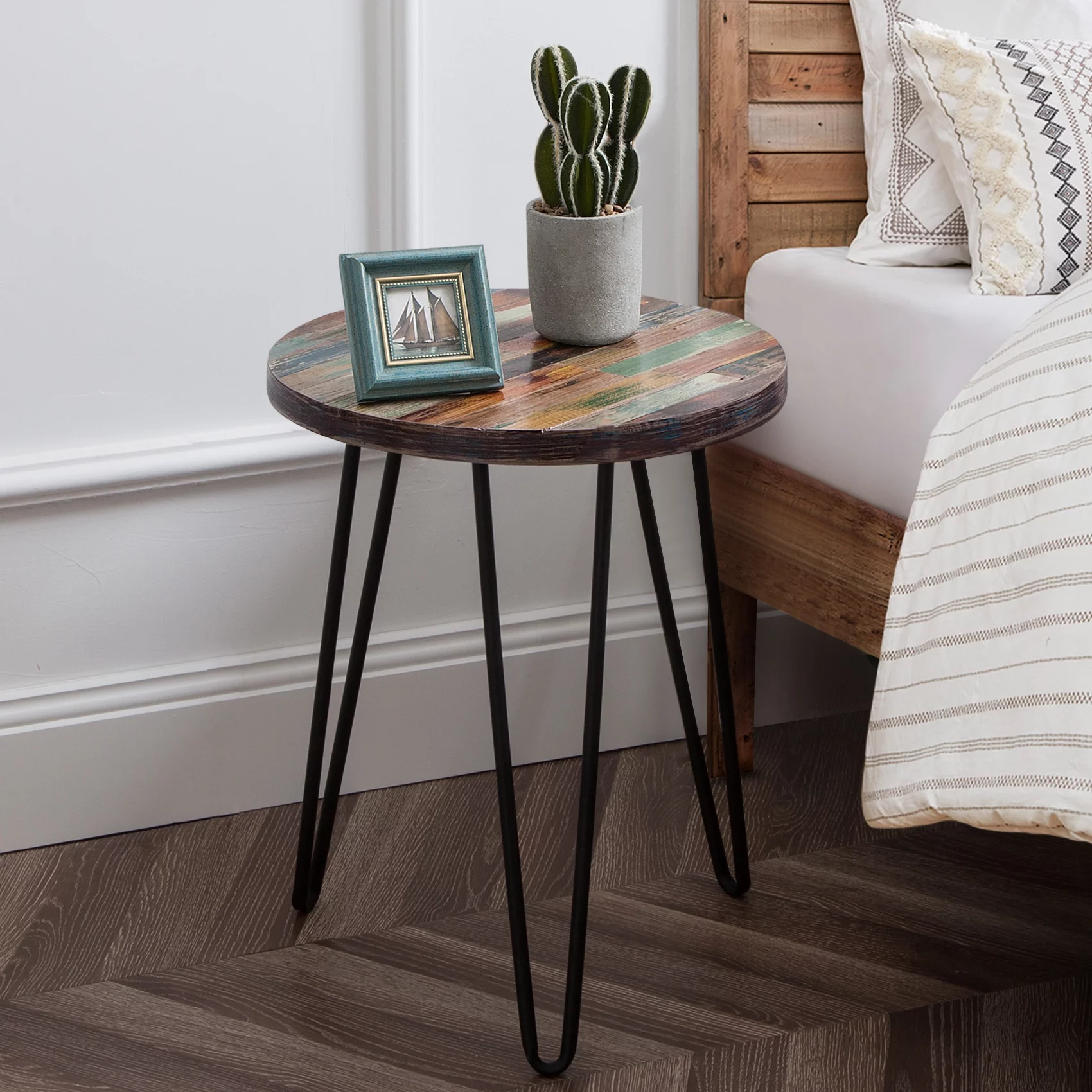 Greenage Reclaimed Wood End Table, 18
