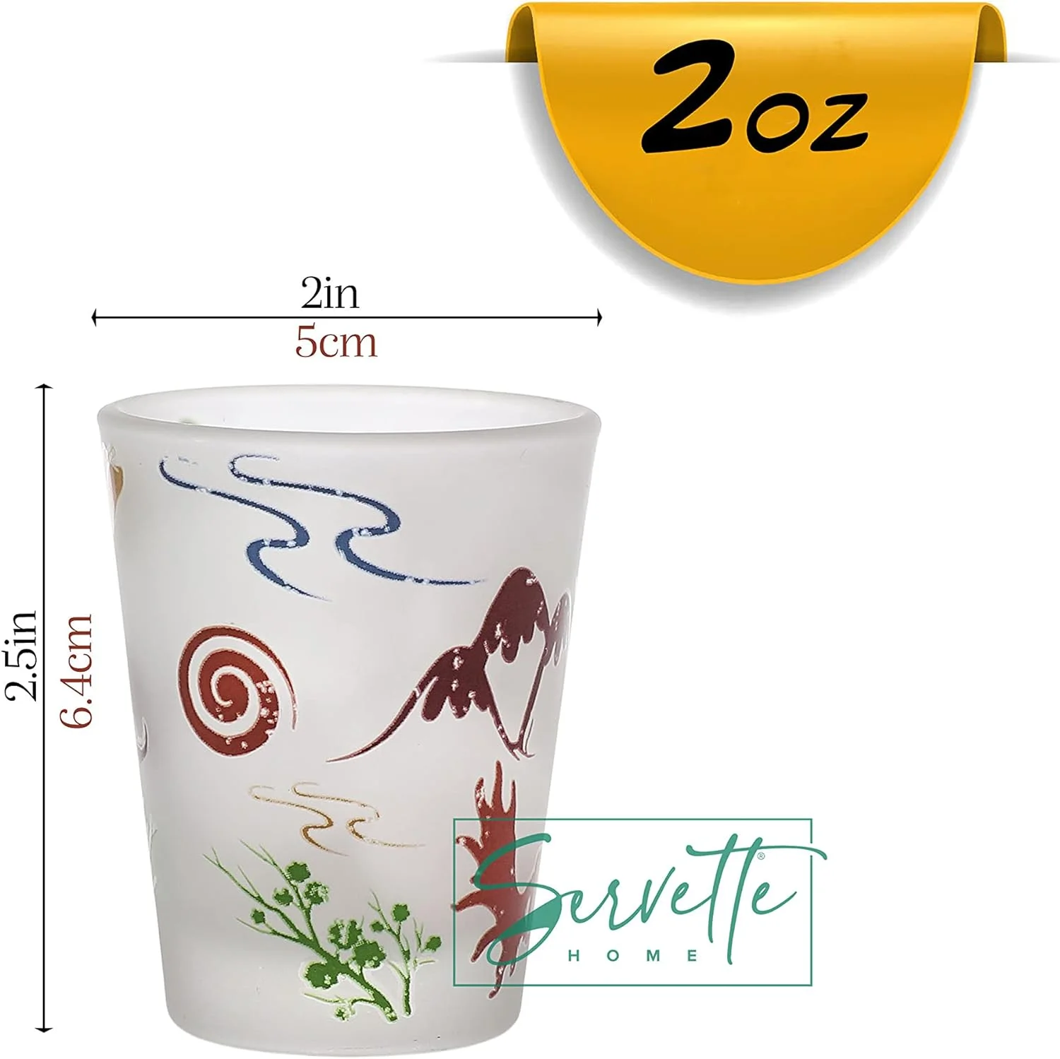 Frosted Moose Tequila Shot Glasses 2oz - Set of 12