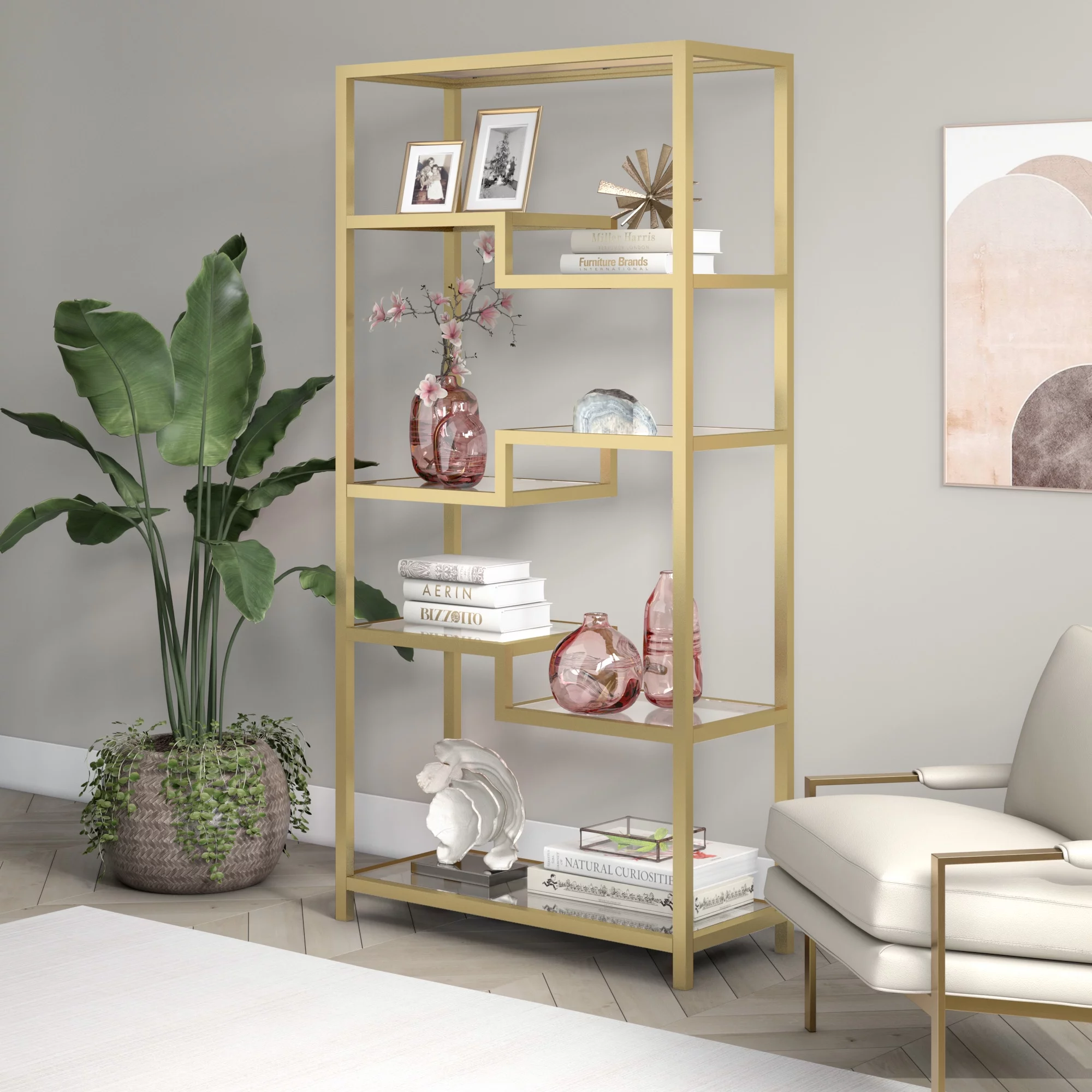 Evelyn&Zoe Contemporary Metal 4-Tier Bookcase