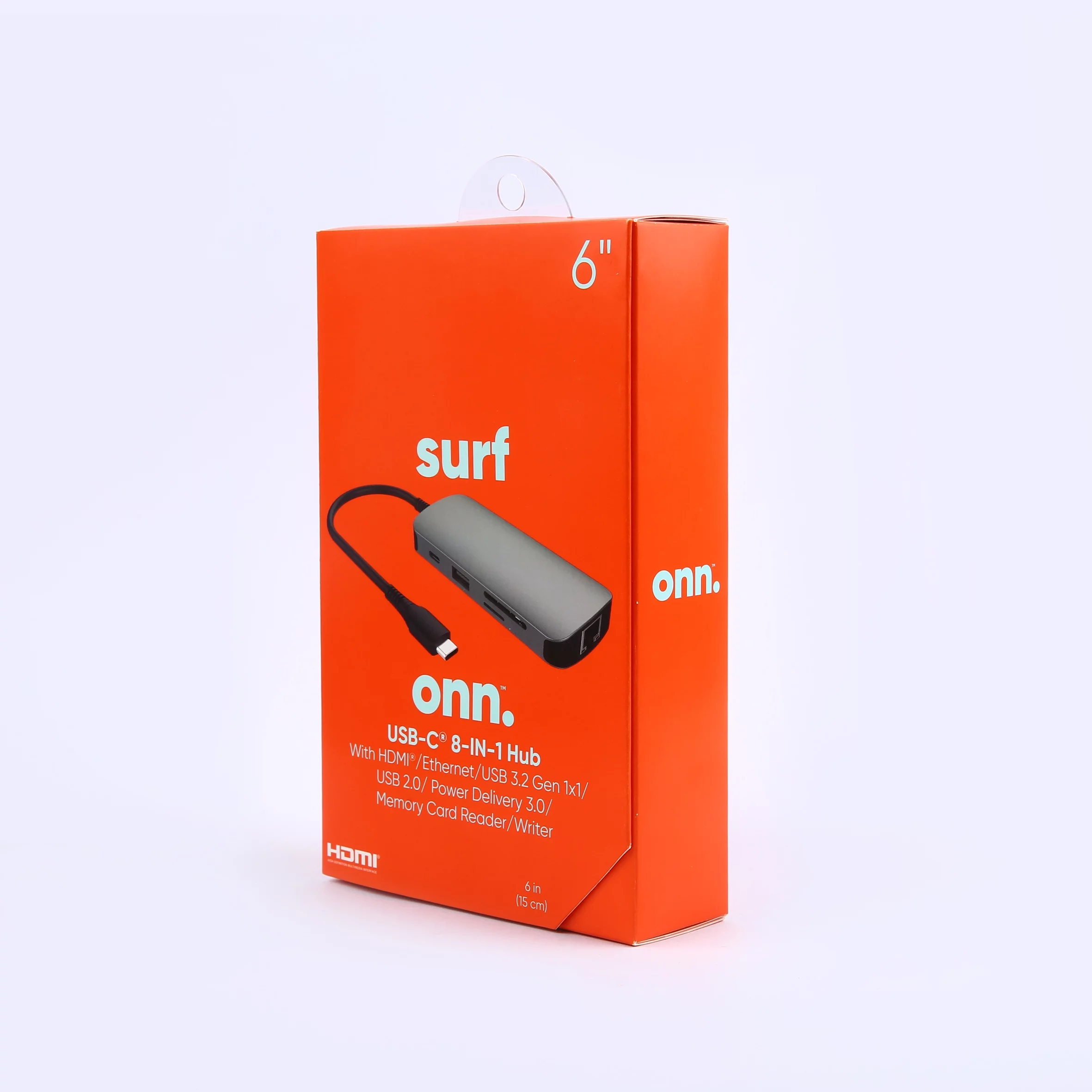 onn. 8-in-1 USB-C Adapter, USB 3.0 and 4K HDMI Compatible