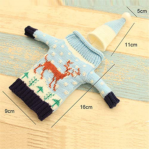 Christmas Wine Bottle Covers Ugly Sweater Bottle Ornaments Beer Water Bottle Holders Xmas Table Decor with Hats for Christmas Holiday Party Favors Supplies 4 Set