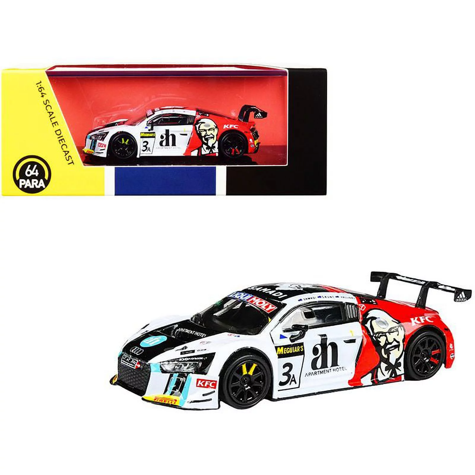 Audi R8 LMS #3 Ash Samadi - Daniel Gaunt - Matt Halliday ''KFC'' Bathurst 12 Hour (2017) 1/64 Diecast Model Car by Paragon