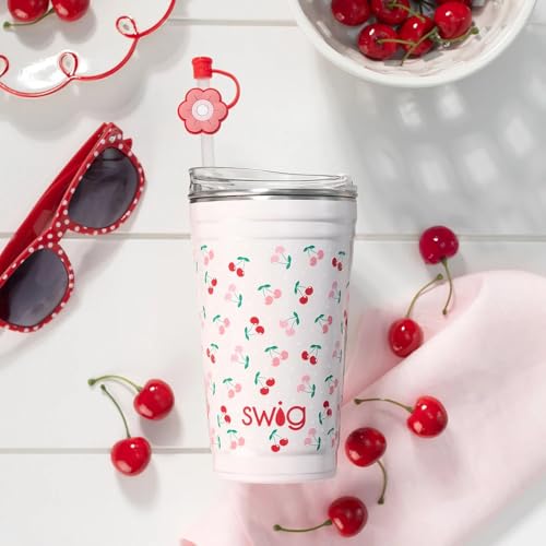 Swig Life 32oz Insulated Tumbler, Travel Coffee Tumbler with Lid, Cup Holder Friendly, Stainless Steel Travel Coffee Mug, Glitter Tumbler, Glitter Gifts (Confetti)