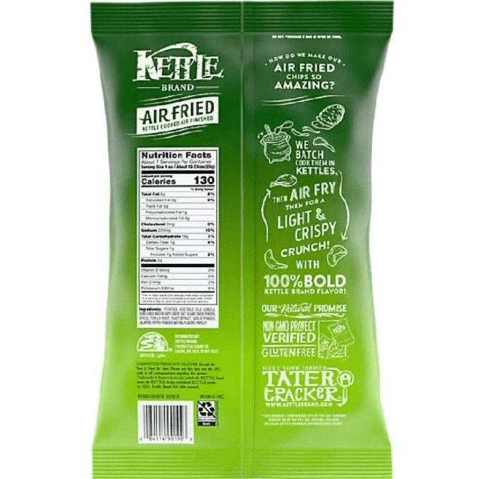 Kettle Brand Air Fried Jalapeno Kettle Chips, 3-Pack 6.5 oz. Bags