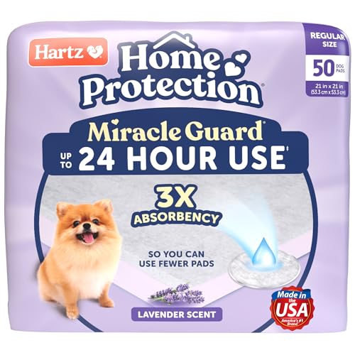 New! Hartz Home Protection Miracle Guard Lavender Scented USA Made Dog Pads, XXL Size 20 Count, 24 Hour Use, Won't Leak and Odor Eliminating