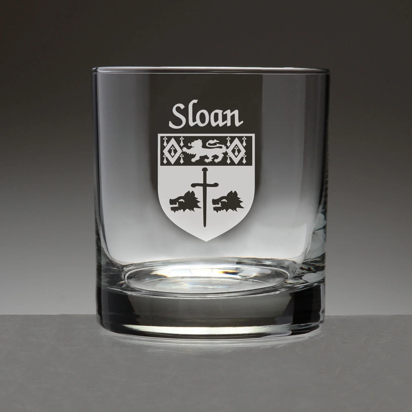 Sloan Irish Coat of Arms Tumbler Glasses - Set of 4 (Sand Etched)