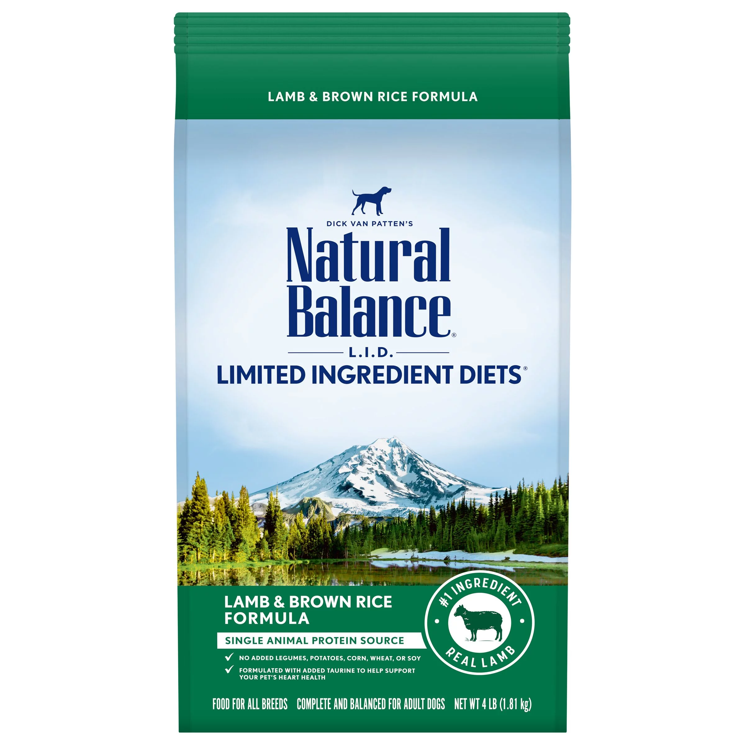 Natural Balance L.I.D. Limited Ingredient Diets Dry Dog Food, 4 Pounds, Lamb & Brown Rice Formula