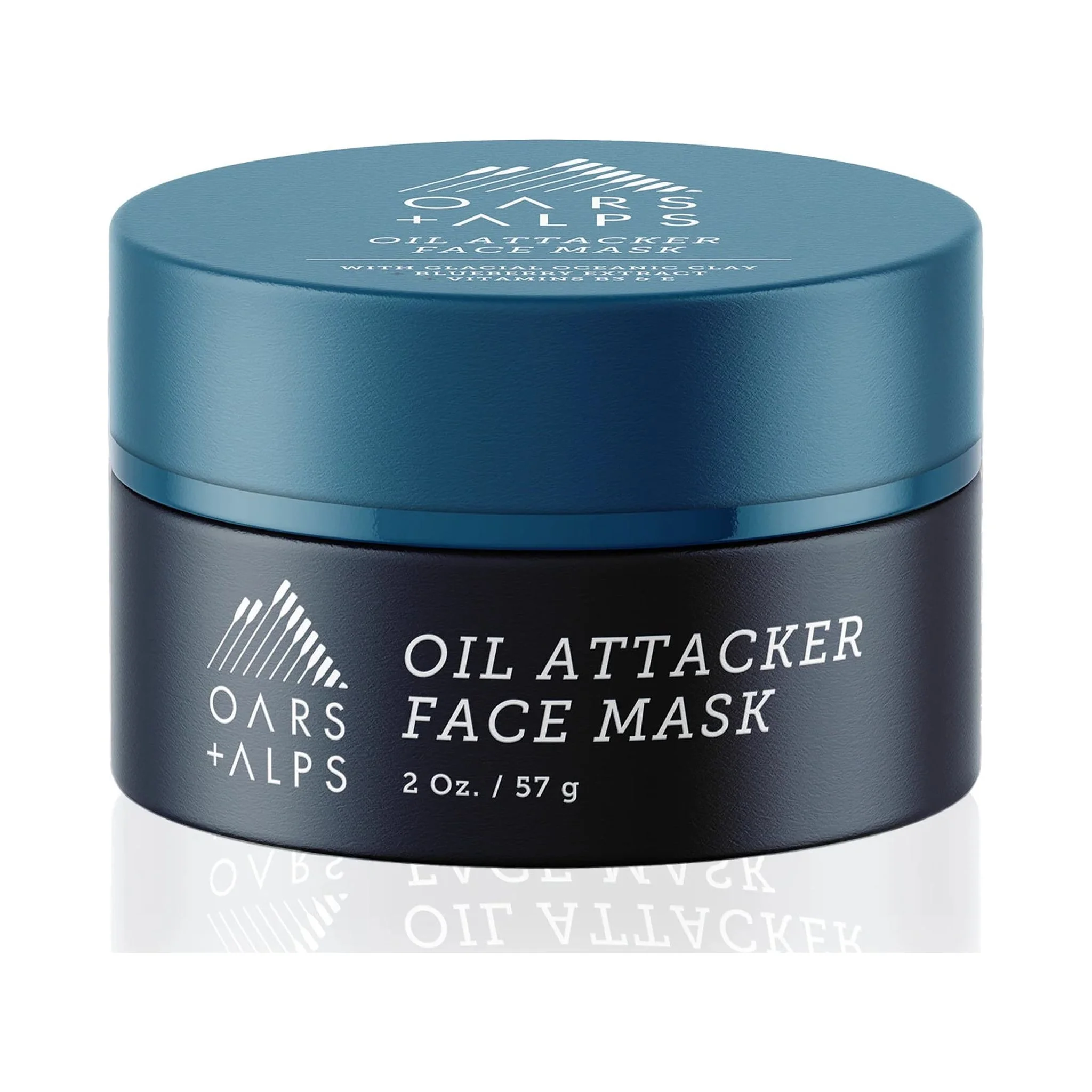 Oars + Alps Oil Attacker Face Mask Skin Care, Facial Cleanser Infused with Kaolin Clay and Niacinamide, TSA Friendly, 2 Oz