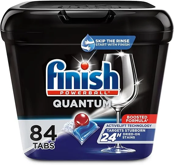 Finish - Quantum - 84ct - Dishwasher Detergent - Powerball - Advanced Clean & Shine - Dishwashing Tablets - Dish Tabs