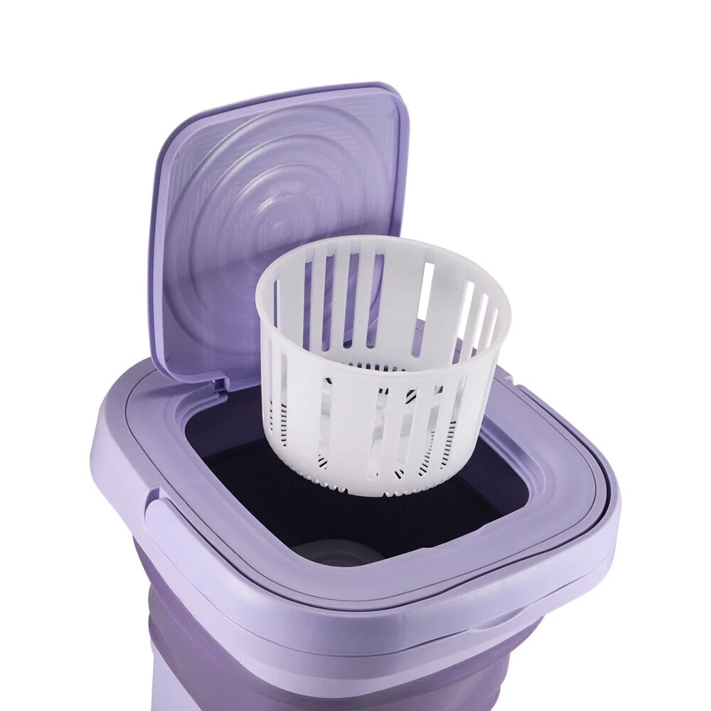 Mini Laundry Washer with Foldable Design - 8L Capacity, Sterilization, and Drying