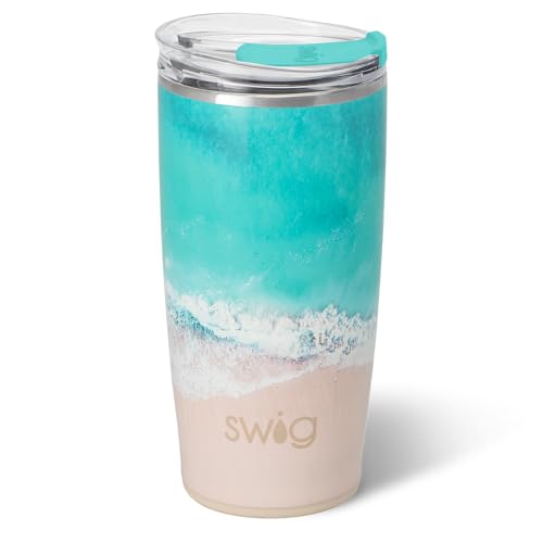 Swig Life 32oz Insulated Tumbler, Travel Coffee Tumbler with Lid, Cup Holder Friendly, Stainless Steel Travel Coffee Mug, Glitter Tumbler, Glitter Gifts (Confetti)