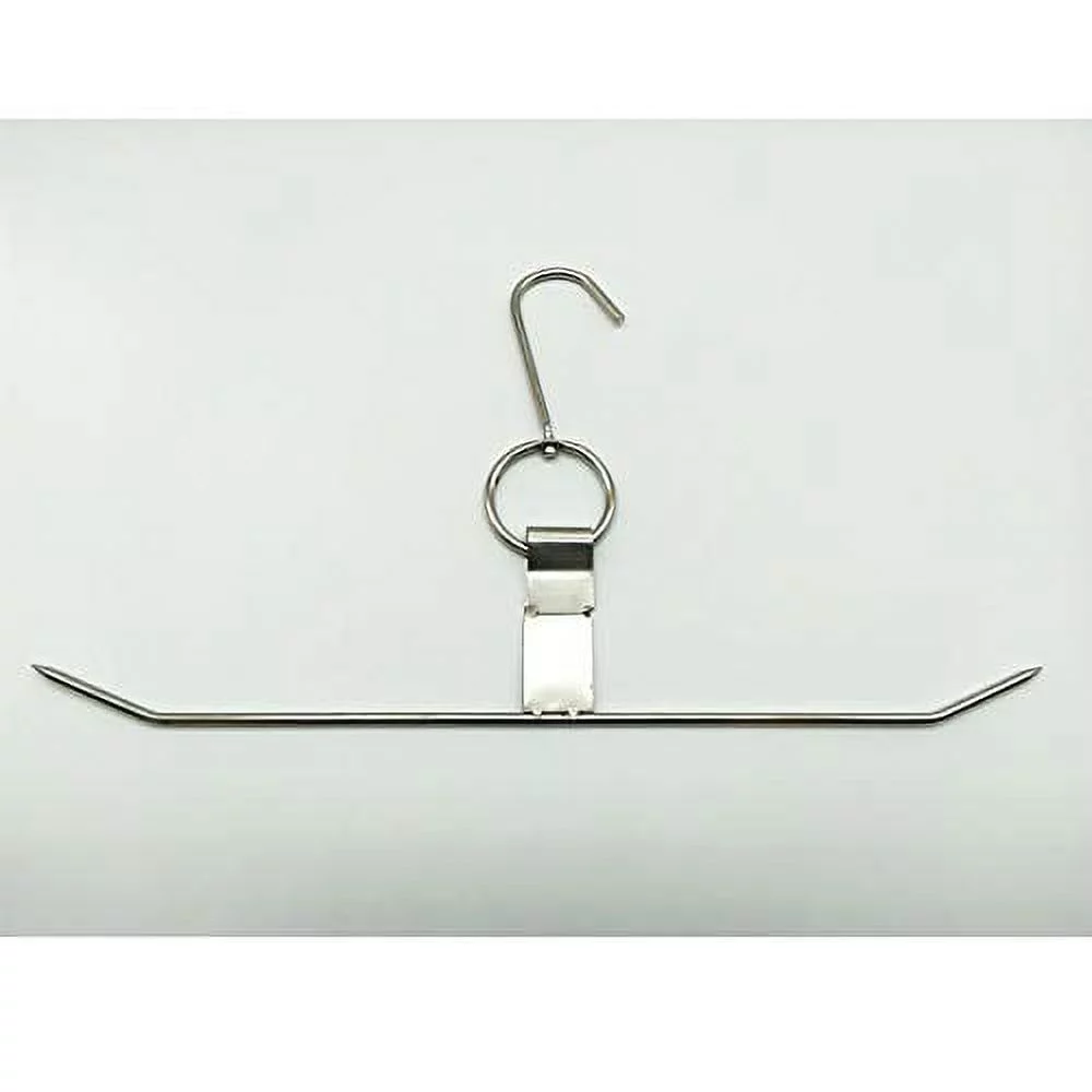 TIHOOD 2PCS Stainless Steel Chicken Wings and Leg Smocking Hanger Meat Hooks Bacon Shop Hook BBQ Grill Hanger Cooking Tools Accessories