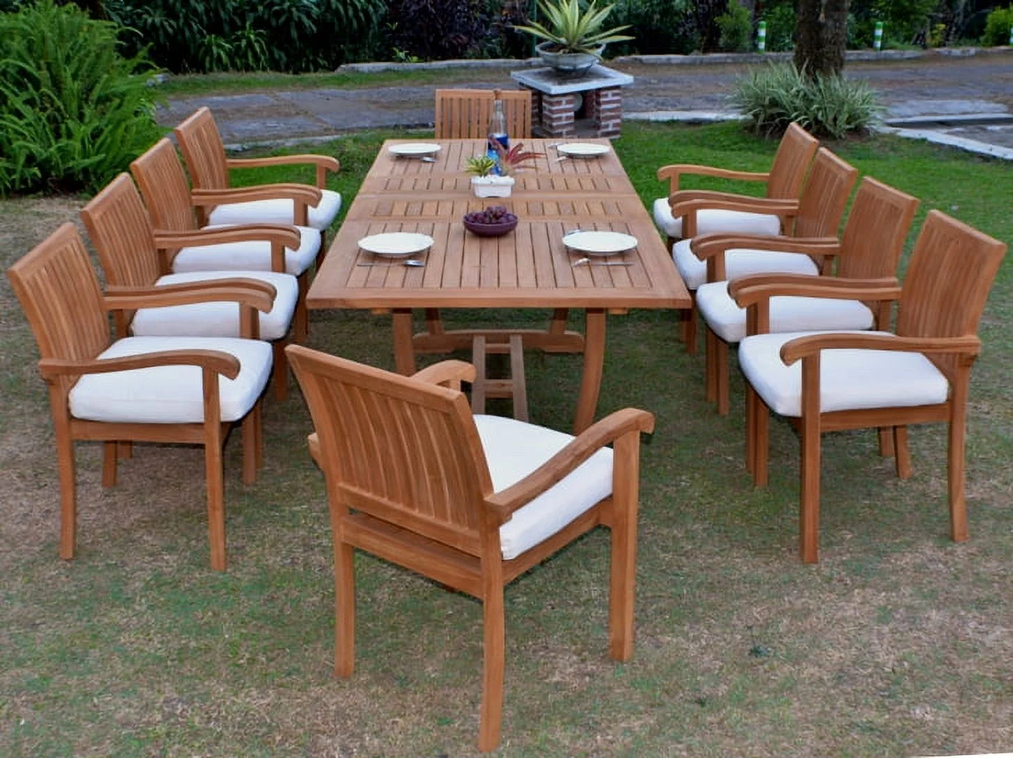 Teak Dining Set:10 Seater 11 Pc - 94