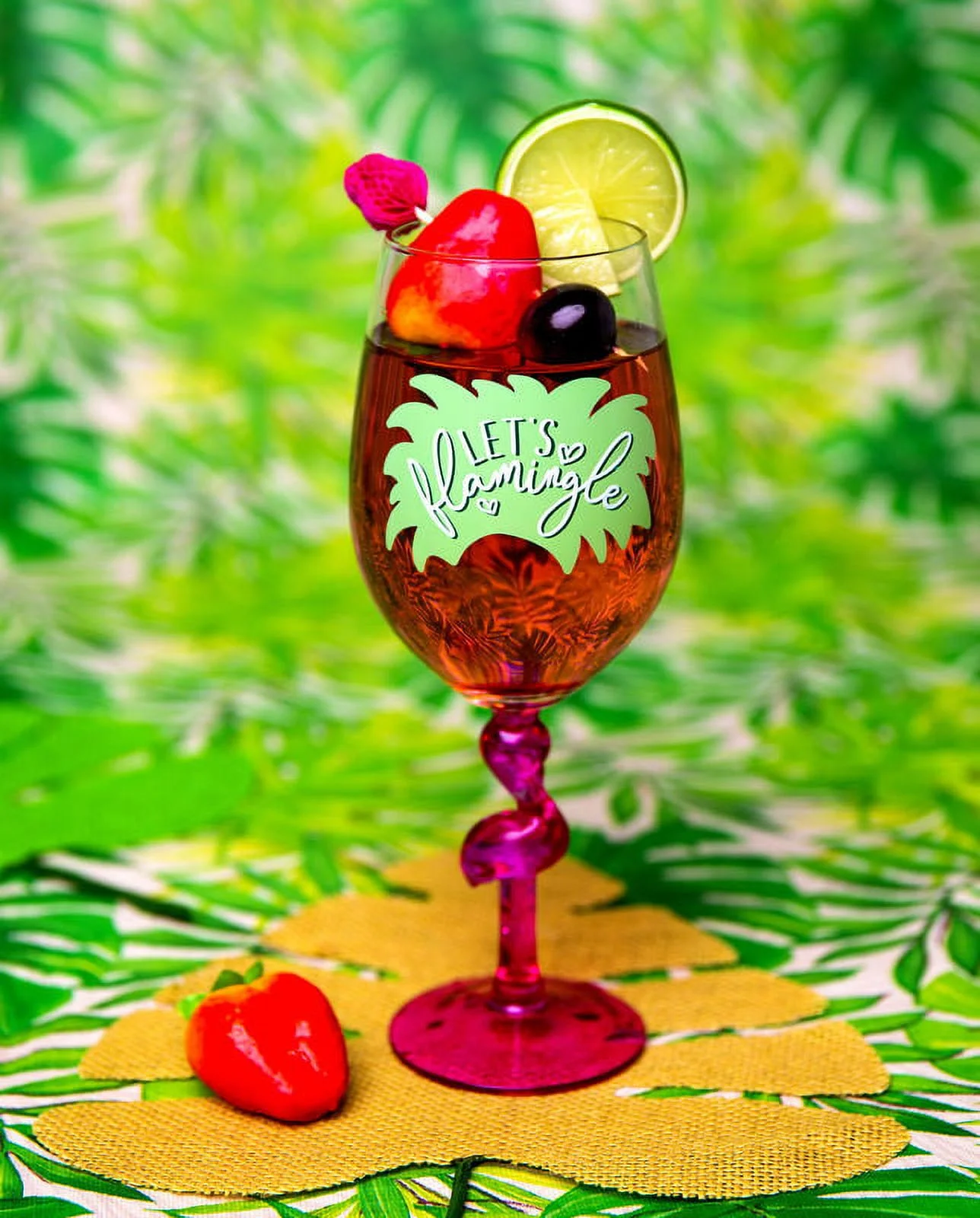 BigMouth Inc. Flamingo Wine Glass, Giant Wine Glass