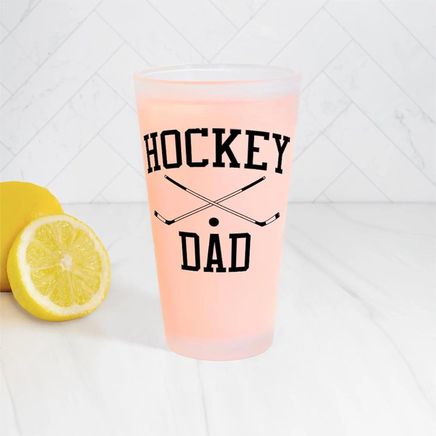 Hockey Dad Pin Glass, 16 Oz. Drinking Glass