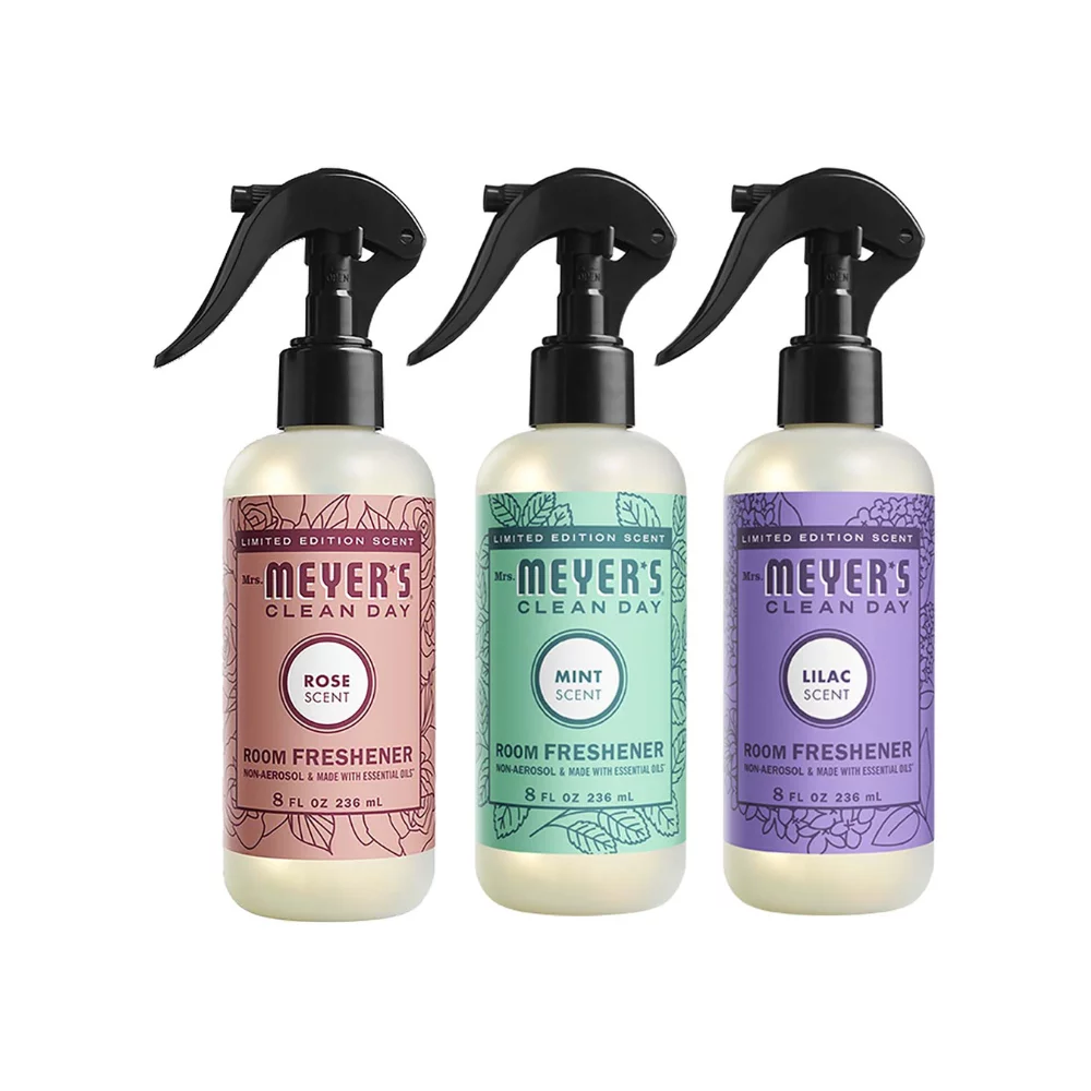 Mrs. Meyer's Spring Scent Room Freshener Variety, 1 Rose, 1 Lilac, 1 Mint, 8 oz each, 1 CT