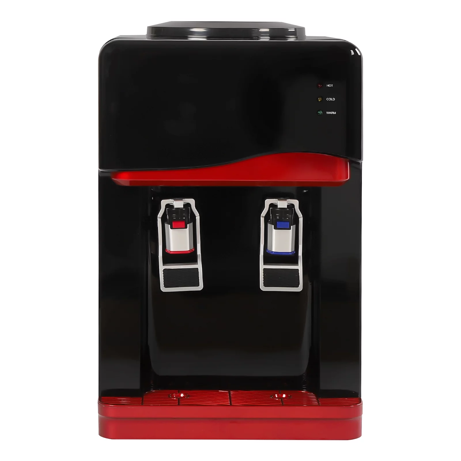 ZhdnBhnos 75W 5 Gallons Desktop Water Cooler Dispenser Countertop Top Loading Drinking Fountain Hot & Cold Water Cooler with Child Safety Lock