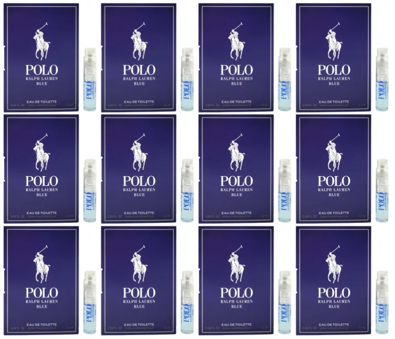 Polo Blue by Ralph Lauren for Men 0.04 oz Eau de Toilette Vial Spray - Pack of 12