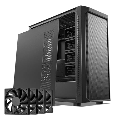 DARKROCK Classico Storage Master ATX NAS Computer Case Mid Tower with 4x120mm Fans, USB 3.0 Ready 10 x3.5'' HDD+3 x2.5'' SDD 360mm Supported on Top & Front Radiator GPU Vertically Mounting Black