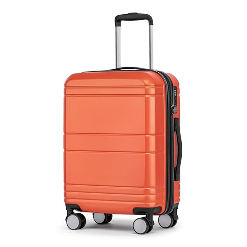 KYME Expandable Carry On Luggage 22x14x9 Airline Approved 20 Inch Carry On Suitcase with Spinner Wheels Hardside Lightweight Small Travel Rolling Luggage with TSA Lock for Women Yellow