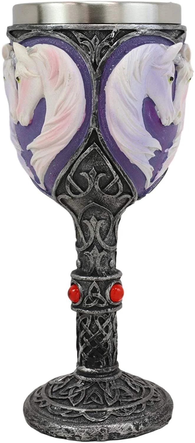 Ebros Everlasting Love Unicorn Valentines Couple Wine Goblet Chalice 7.25