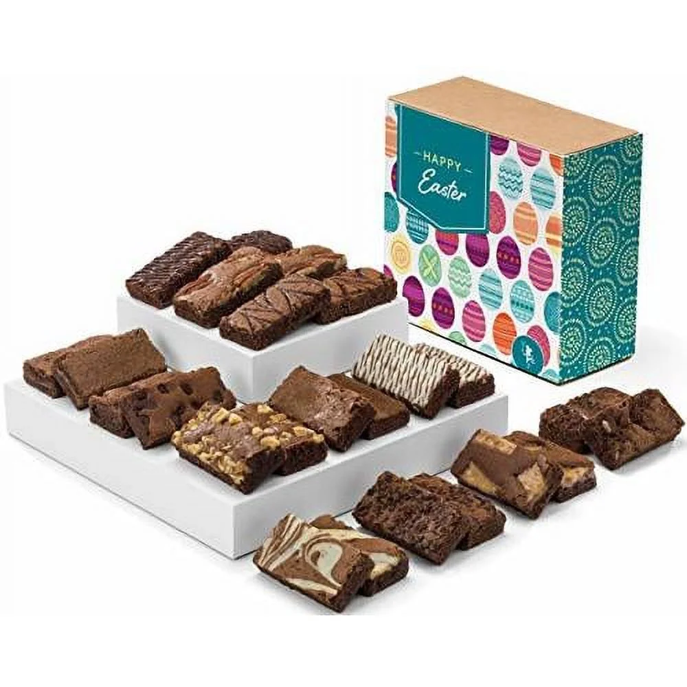 Easter Sprite 24 Individually Wrapped Gourmet Chocolate Food Gift Basket - 3 Inch X 1.5 Inch Snack-Size Brownies - 24 Pieces - Item CE224
