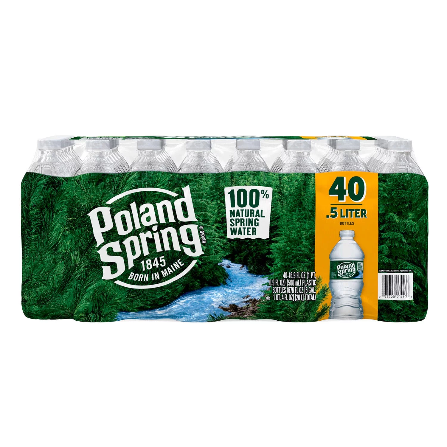 Poland Spring 100% Natural Spring Water, 16.9 Fl Oz, 40 Count Bottles