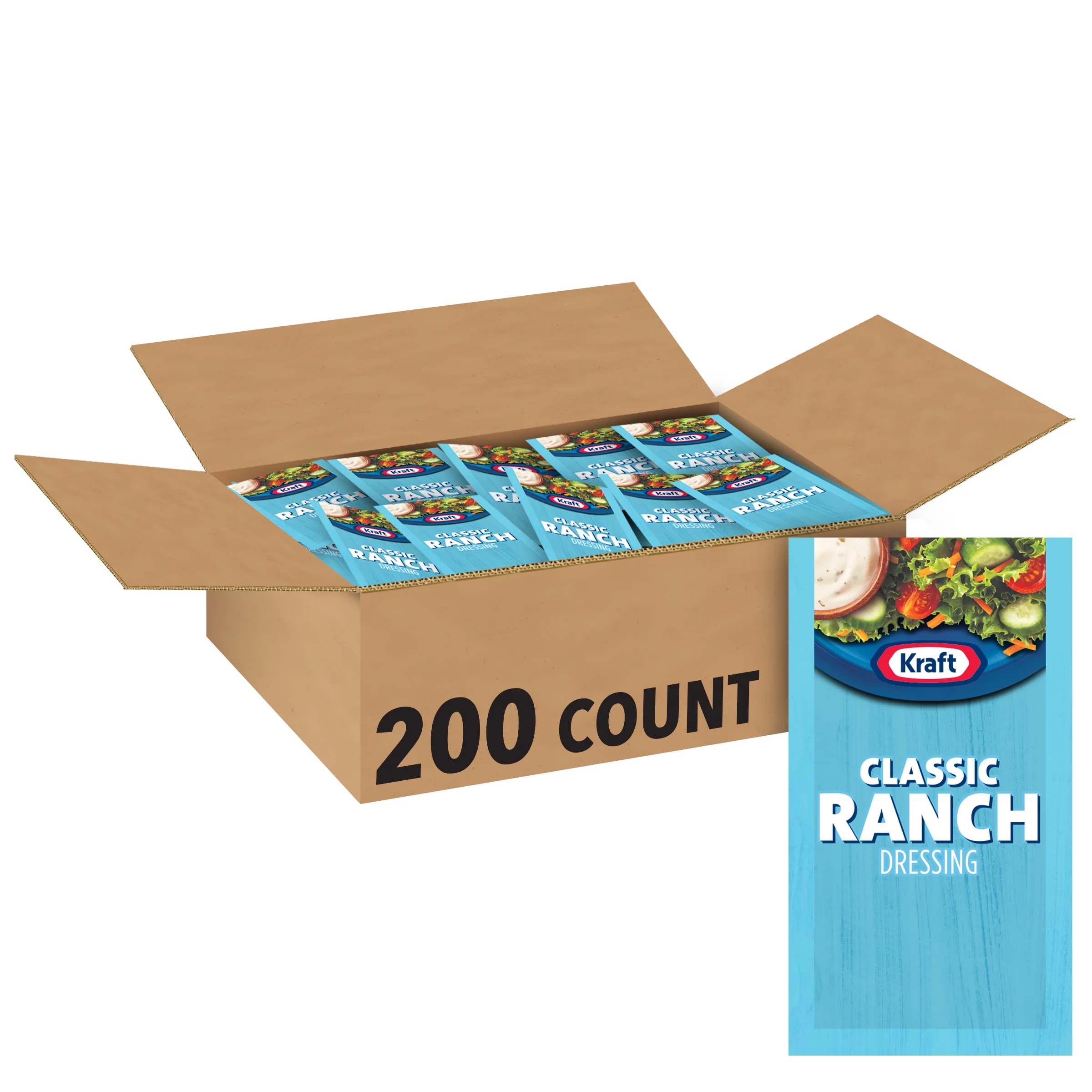 Kraft Single Serve Ranch Salad Dressing, 0.44 oz. Packets, 200 per case