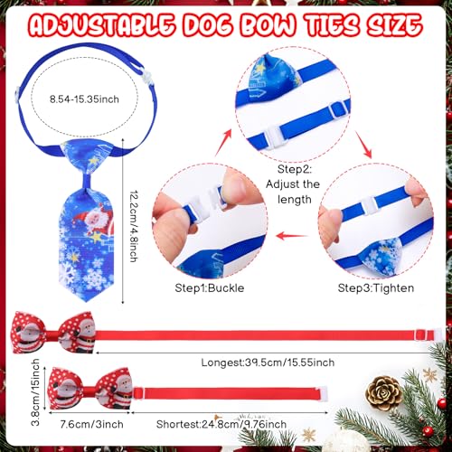 60 Pieces Christmas Dog Bandanas Bulk Xmas Bandanas for Dogs Bow Ties Pet Bowknot Triangle Pet Scarf Collar Bowtie with Christmas Patterns for Pets Costume Accessories Decoration
