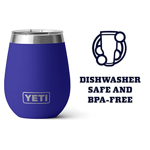 YETI Rambler 10 oz Wine Tumbler, Vacuum Insulated, Stainless Steel with MagSlider Lid, Navy