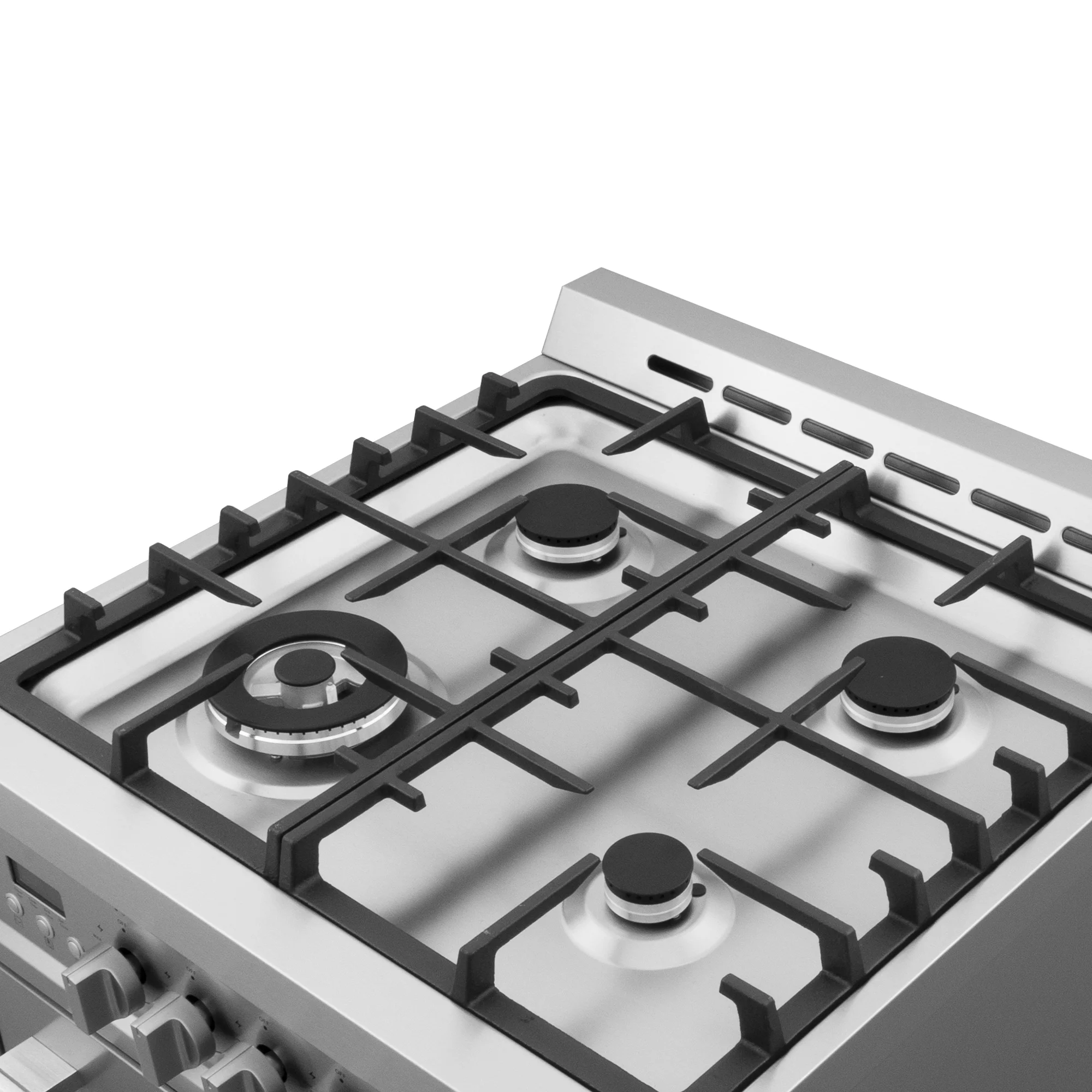 Cosmo 2.73 cu. ft. Single Oven Gas Range Kitchen Stove with 4 Burner Cooktop, Heavy Duty Cast Iron Grates in Stainless Steel