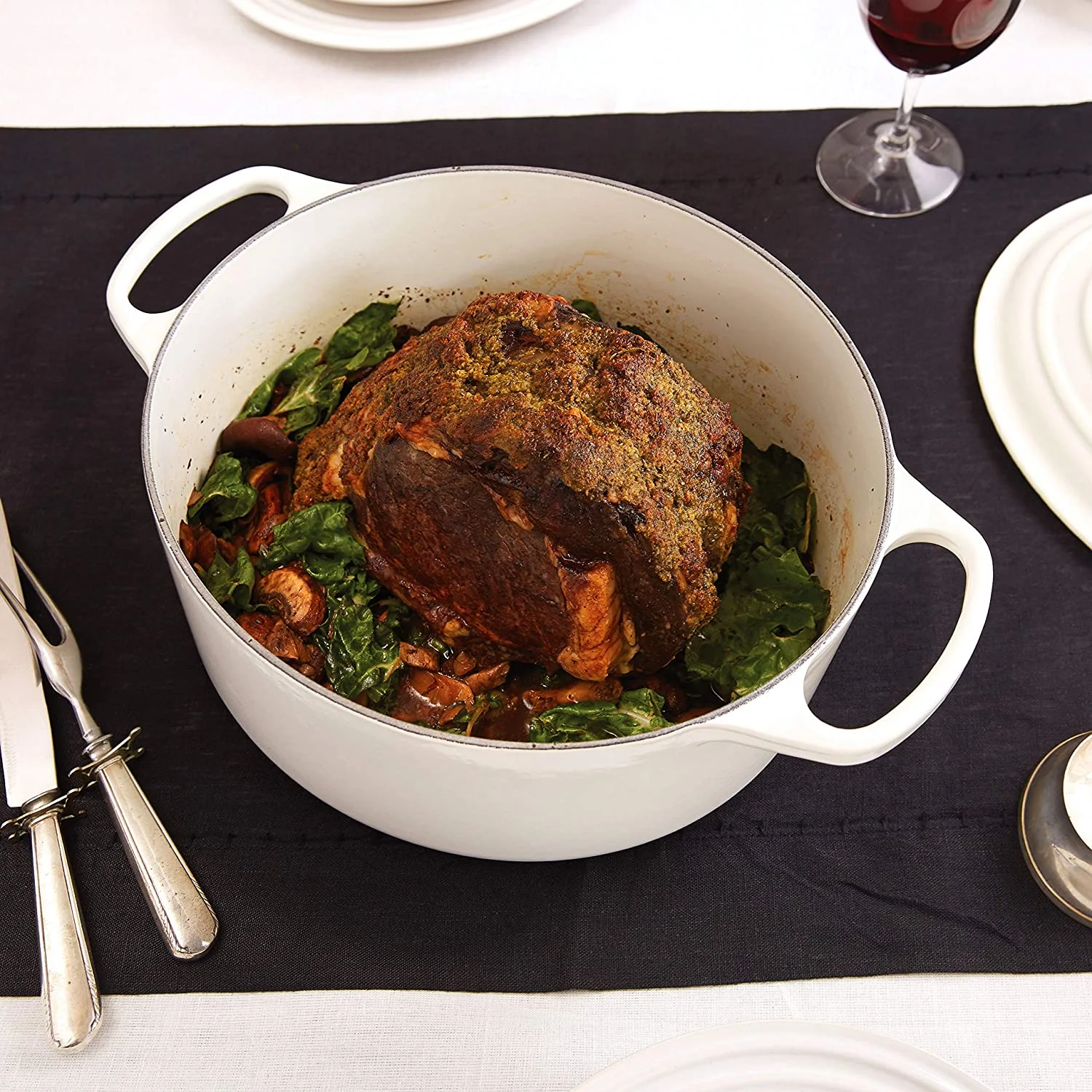 Creuset 9-piece Signature Cast Iron Cookware Set (White)