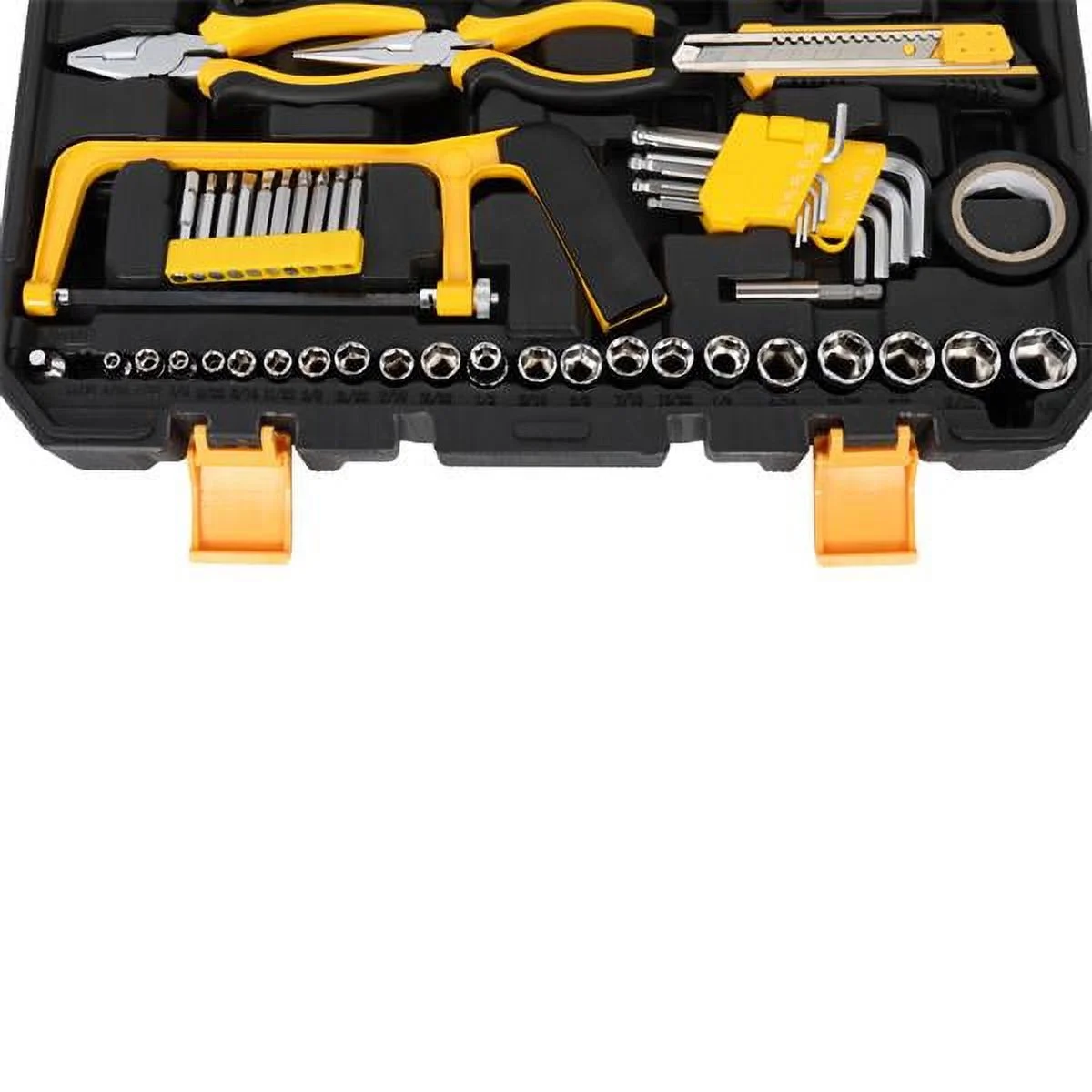 198Pcs Hand Tool Set Mechanics Kit Wrench Household Repair with Case Black & Yellow