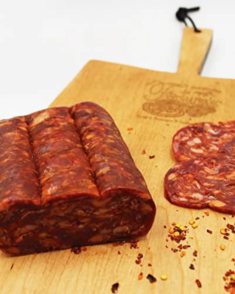 Fortuna's Calabrese Spianata Salame - Spicy, Gluten-Free, Nitrate-Free & 100% Natural Pork, Made in USA, 16oz Dry Cured Salame