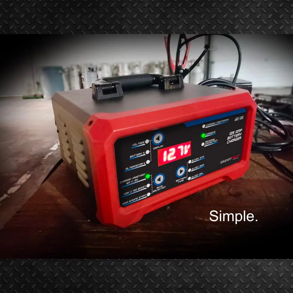 SMARTECH 6-Volt/12-Volt Shelf Automotive Battery Charger, Maintainer SBC-125