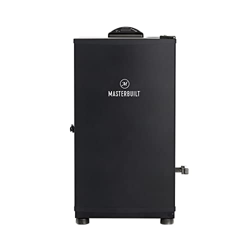 Masterbuilt? 30-inch Digital Electric Vertical BBQ Smoker with Leg Kit, Side Wood Chip Loader and 710 Cooking Square Inches in Black, Model MB20070421